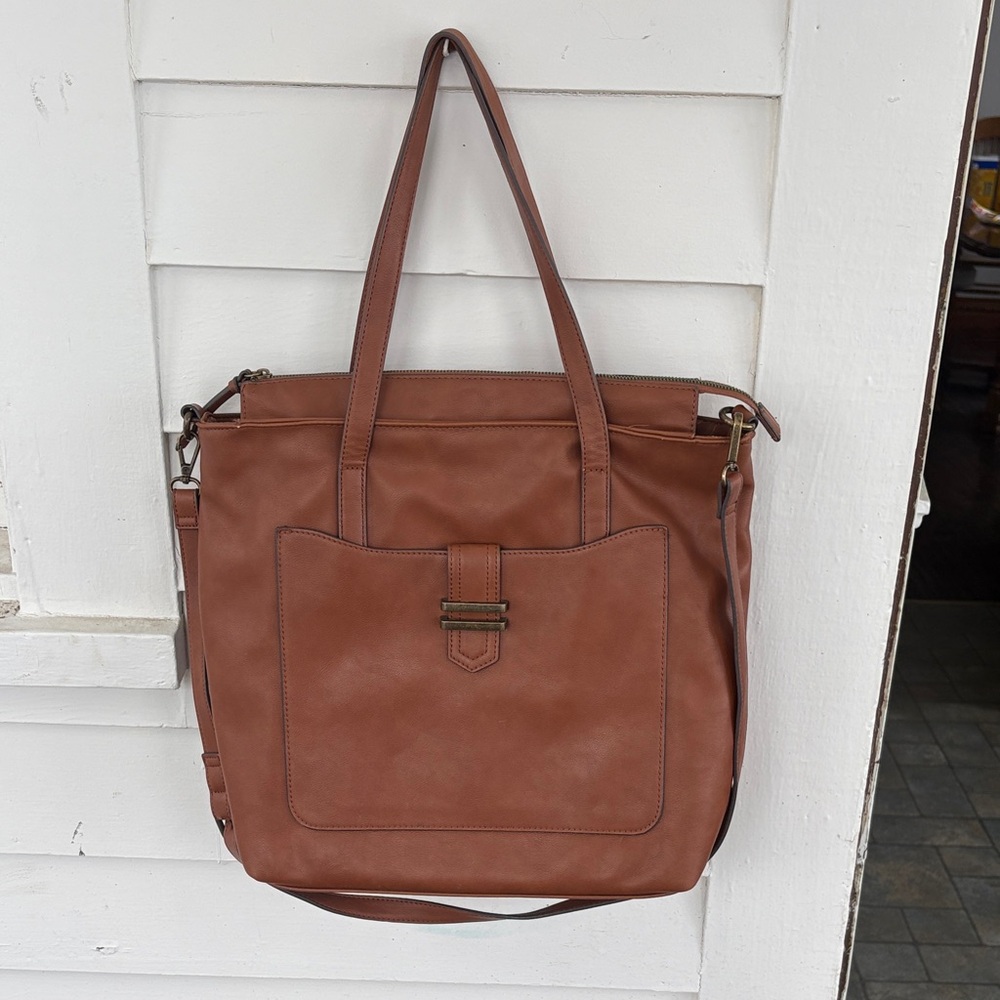 Elegant Brown faux Leather Tote Bag